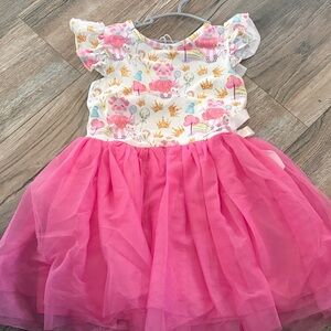 NWT Pete & Lucy pink and White Tulle Dress with pig Print size 5